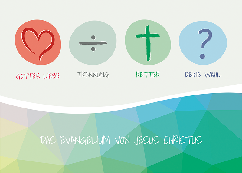 Evangelisationskarte zum Erklären und Verteilen. Das Evangelium in einer Minute erklärt.