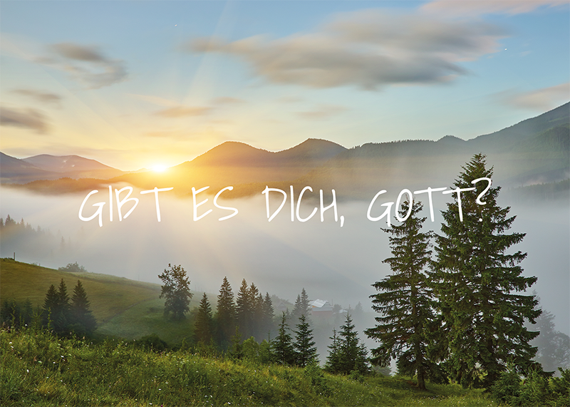 Evangelisationskarte zum Verteilen. Mit Gebet, um Gott kennen zu lernen.